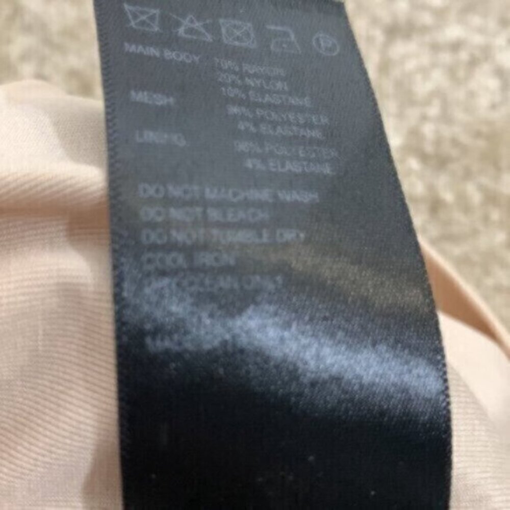 Reiss Dark Blue Lace Sheer Underlay Ruched Bodycon Midi Dress - Picture 11 of 13